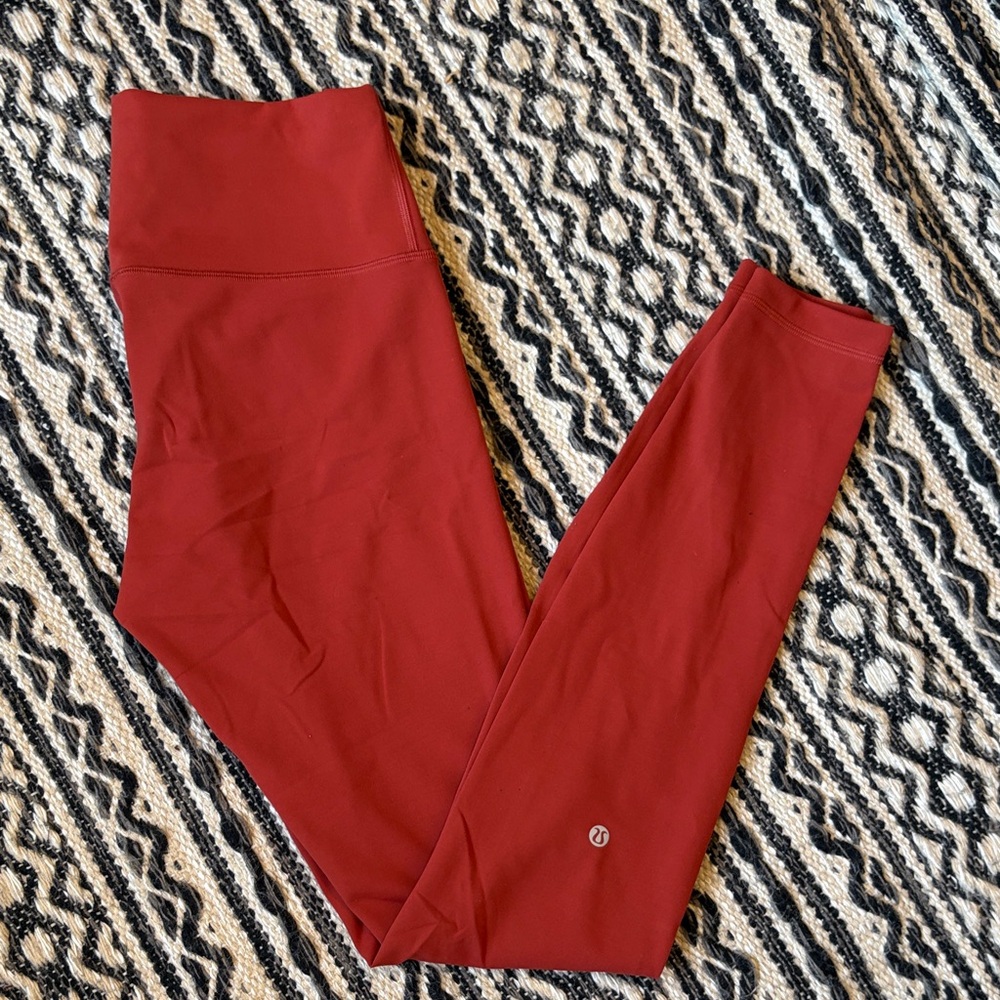 Red Lululemon Align leggings
